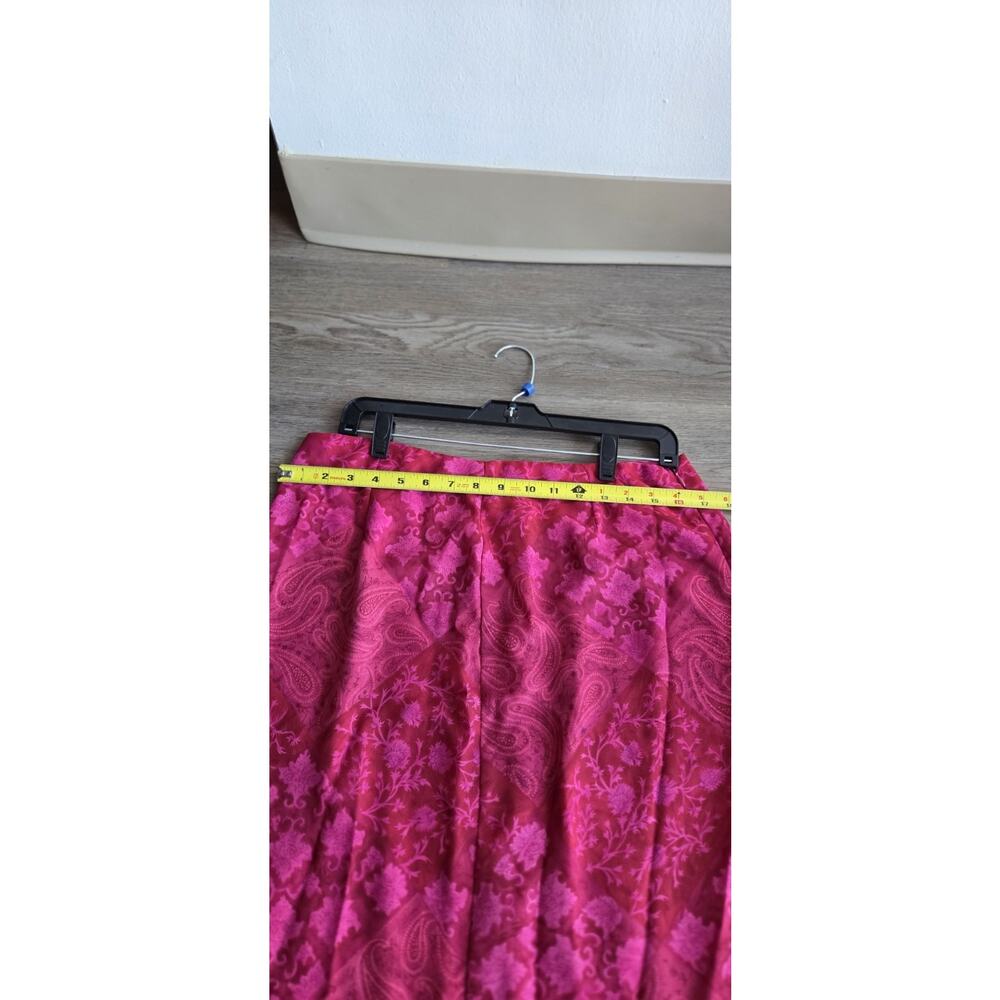 Vintage Women's Maxi Fuchia Pink Floral Paisley Long Skirt Size 12/L , USA Boho - Picture 7 of 8